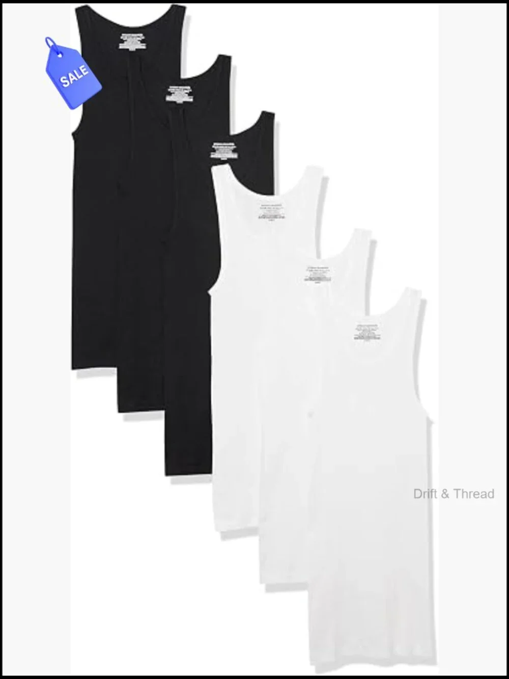 Slim Fit Cotton Tank Undershirts - 6 Pack